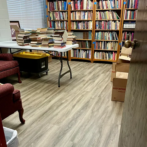 library room flooring renovation at Salvation Army