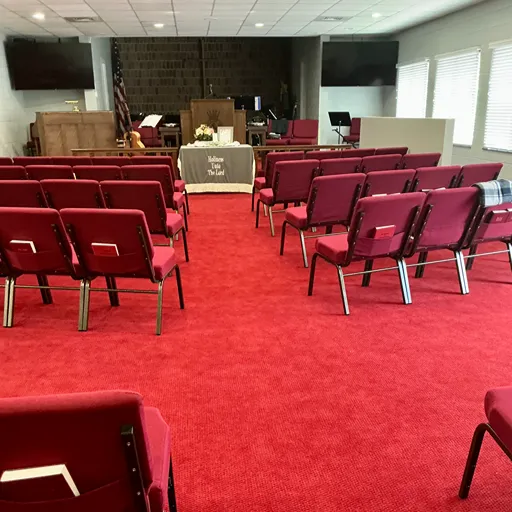 red carpets remodel in speaking area at Salvation Army