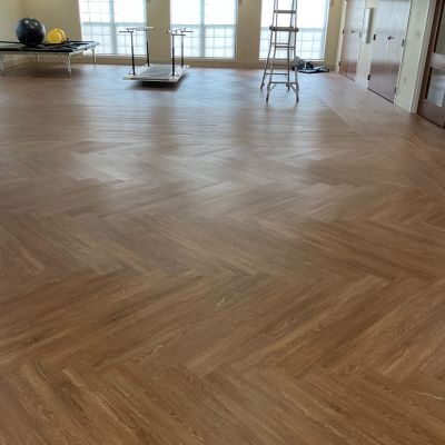 wood look floors installation in a Hendersonville commercial space